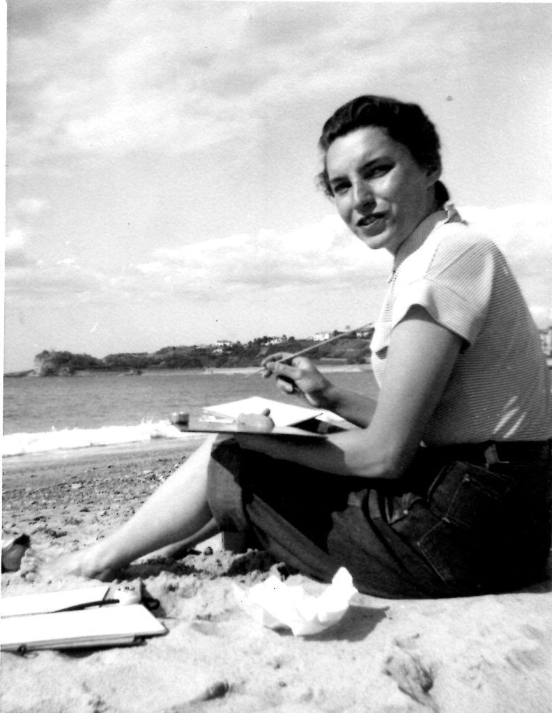 En San Juan de Luz, durante su luna de miel, ella toma apuntes que después convertirá en una pintura.